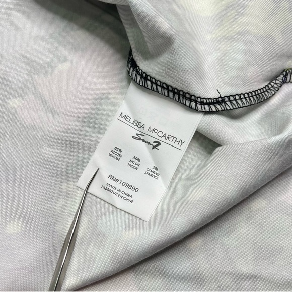 NEW Melissa McCarthy Seven7 Purple & Teal Floral Preppy Flirty Peplum Flare Top - Picture 10 of 12